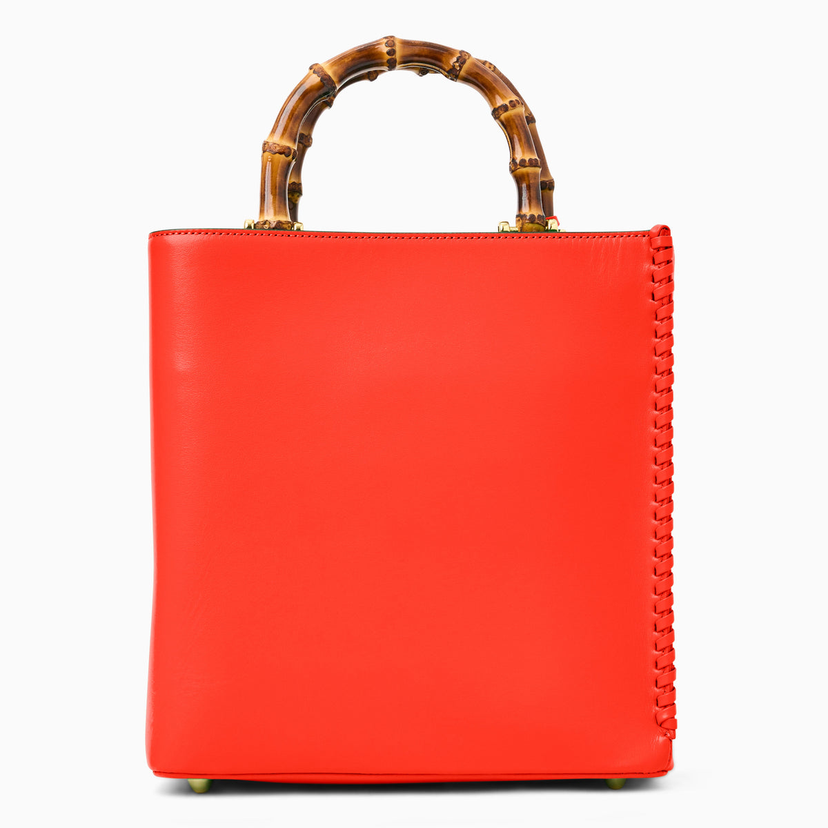 Lucianna Italian Leather Handbag in Coral, product view 4