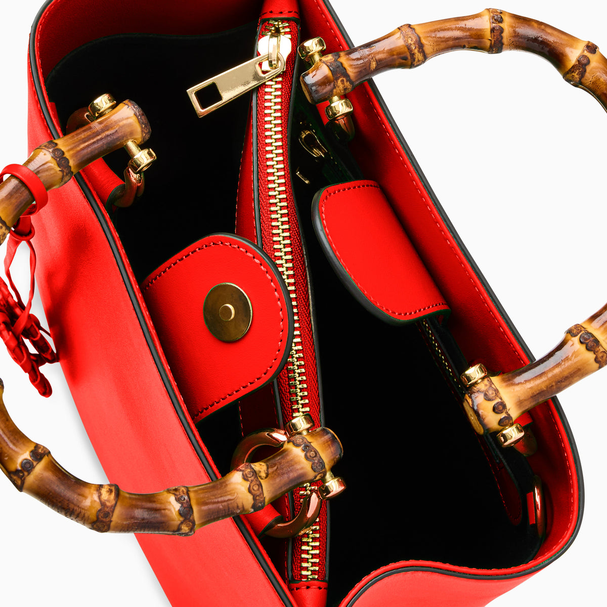 Lucianna Italian Leather Handbag in Coral, product view 3