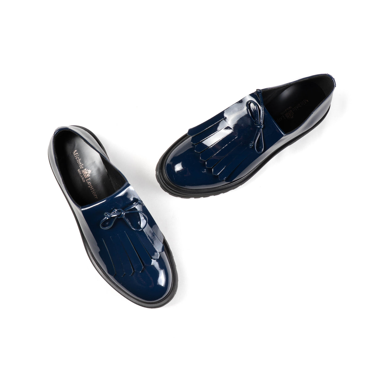 Michele Lopriore Beatrice Loafer, blue patent leather, gallery view 4