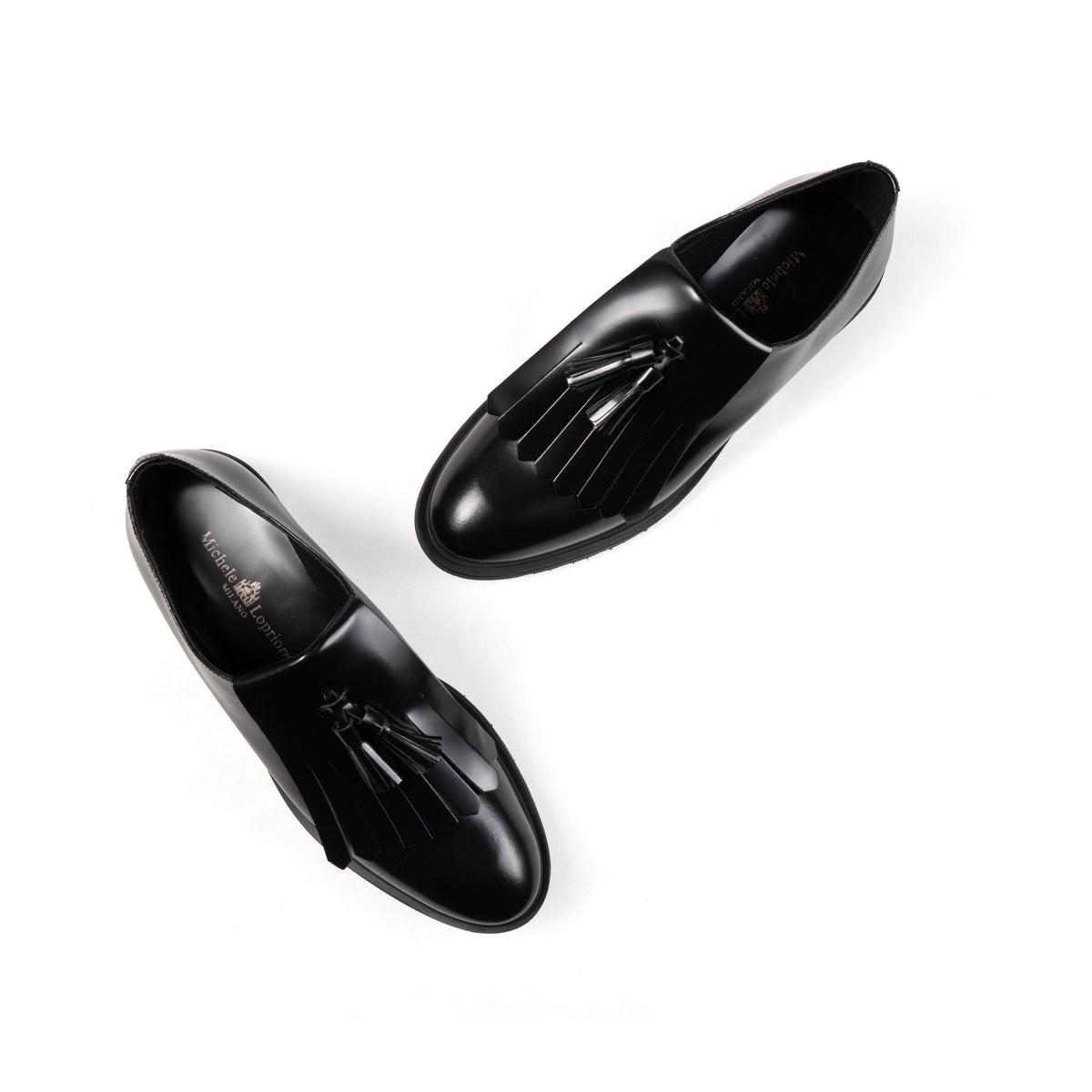 Michele Lopriore Beatrice Loafer, brush leather black, gallery view 4