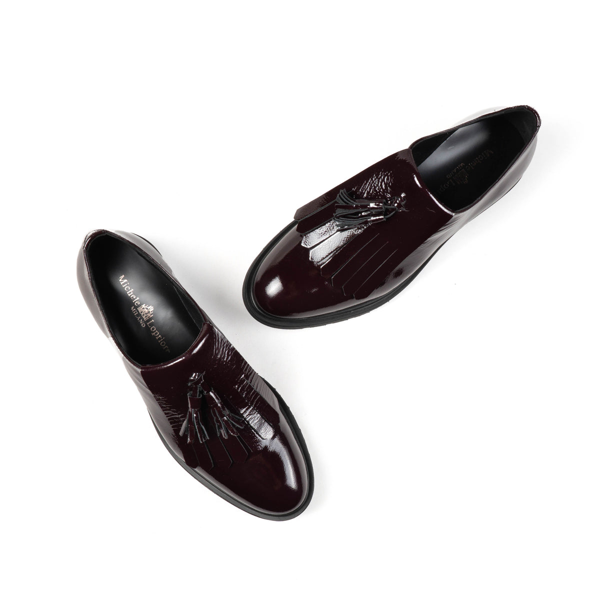 Michele Lopriore Beatrice Loafer, bordeaux patent leather, gallery view 4