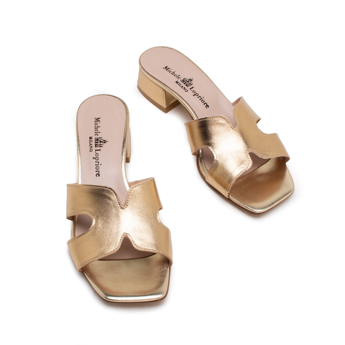 Michele Lopriore Palau Sandals, Leather Platinum, gallery view 3