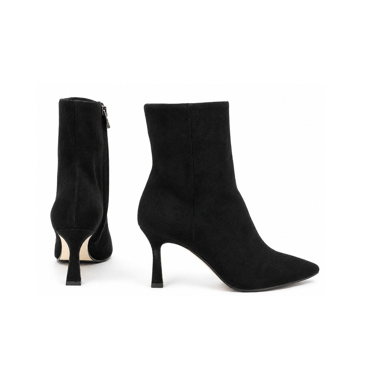 Michele Lopriore Carolina Stiletto Booties, Suede Black, gallery view 3