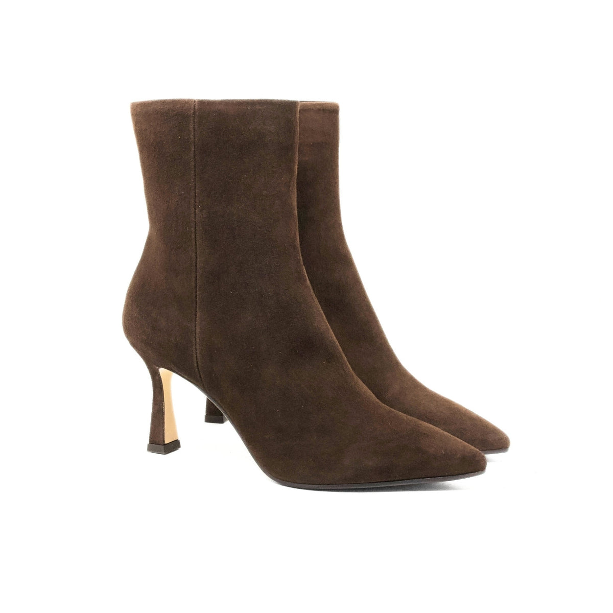Michele Lopriore Carolina Stiletto Booties, Suede Brown, gallery view 2