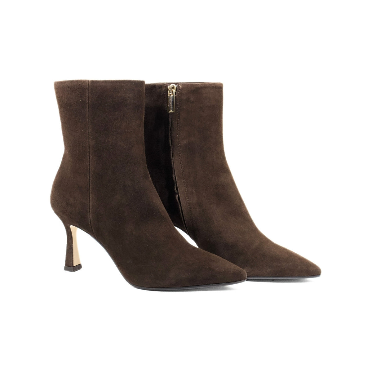 Michele Lopriore Carolina Stiletto Booties, Suede Brown, gallery view 3