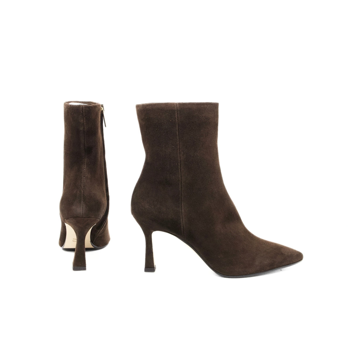 Michele Lopriore Carolina Stiletto Booties, Suede Brown, gallery view 4