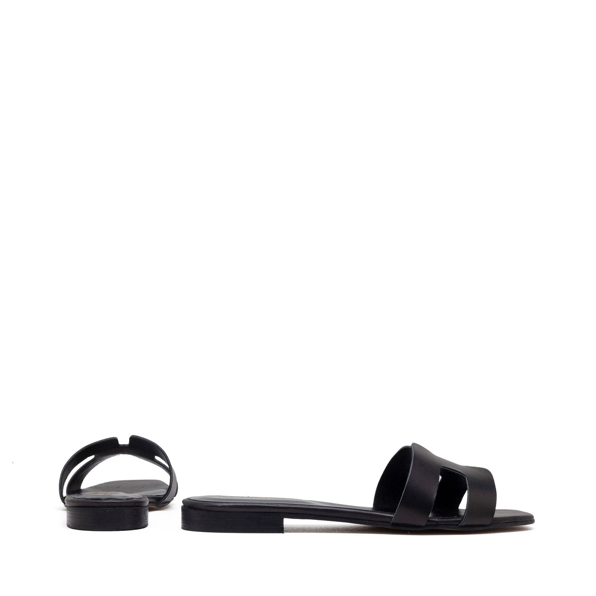 Michele Lopriore Creta Slides, Leather Black, gallery view 2