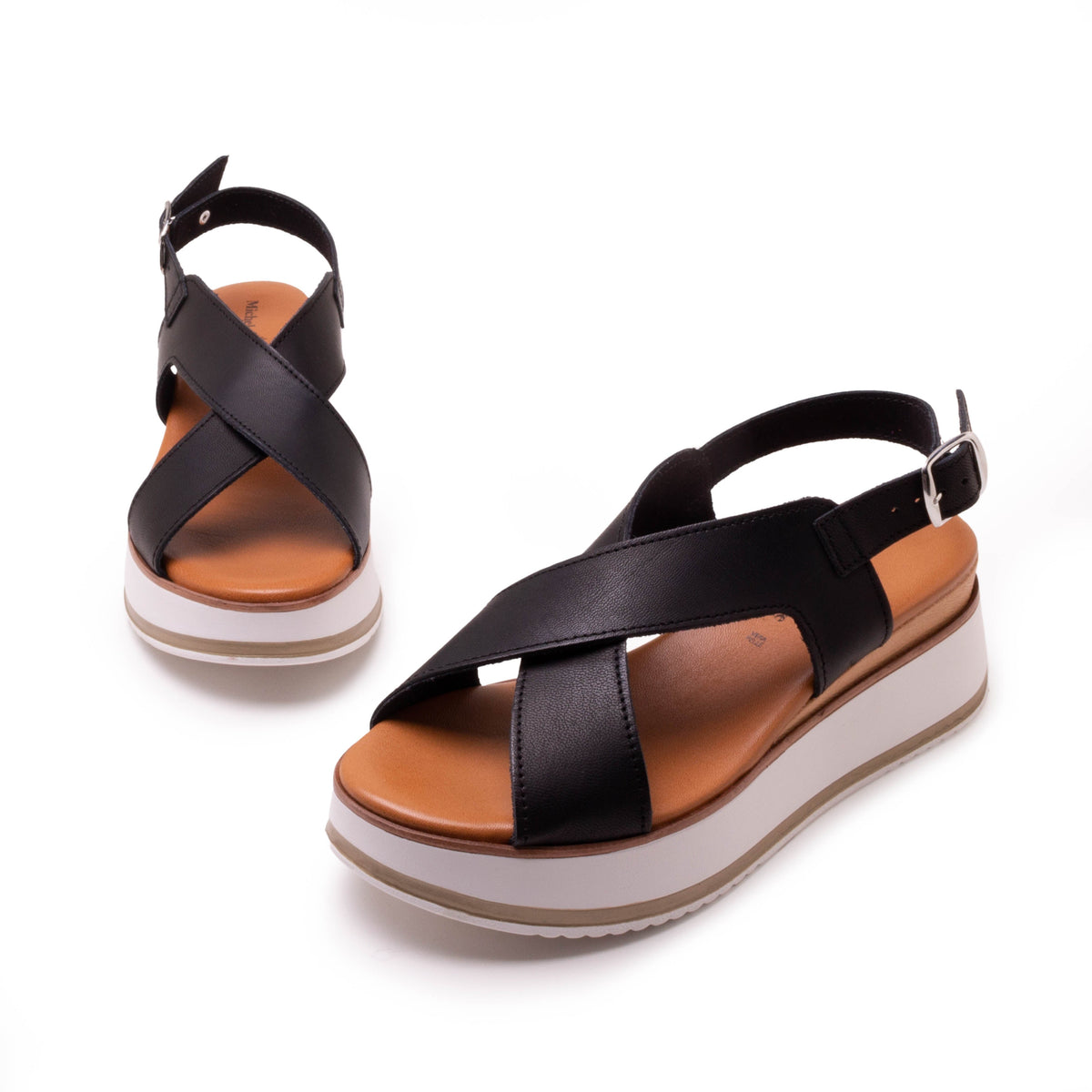 Michele Lopriore Lanzarote Platform Sandal, Leather Black, gallery view 3