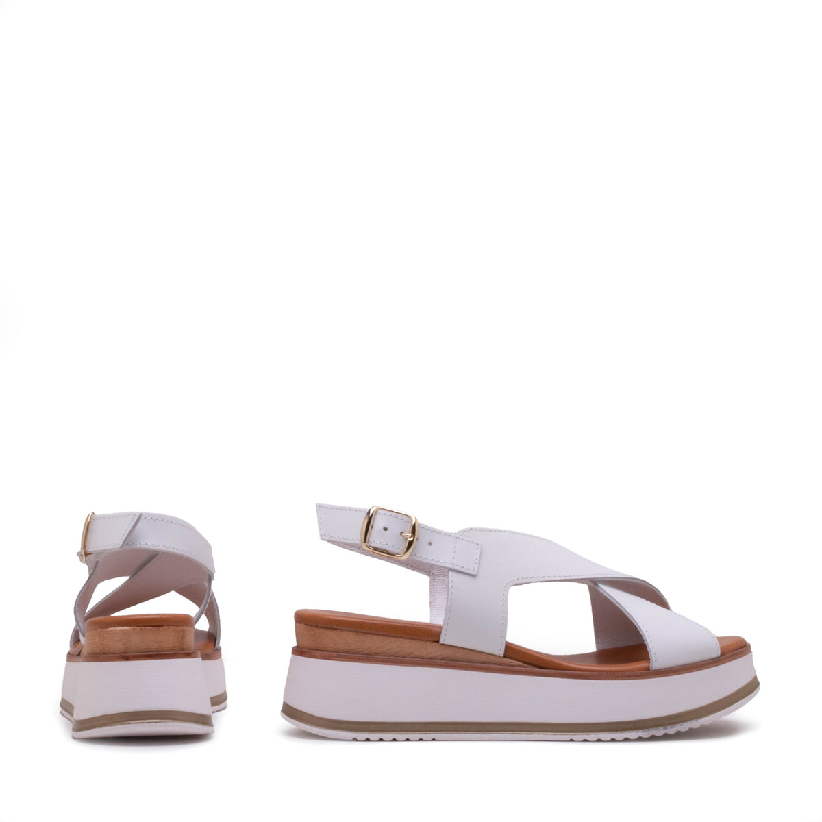 Michele Lopriore Lanzarote Platform Sandal, Leather White, gallery view 2