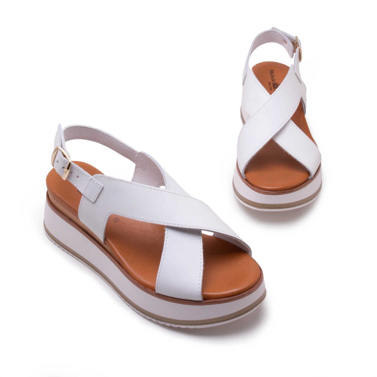 Michele Lopriore Lanzarote Platform Sandal, Leather White, gallery view 3