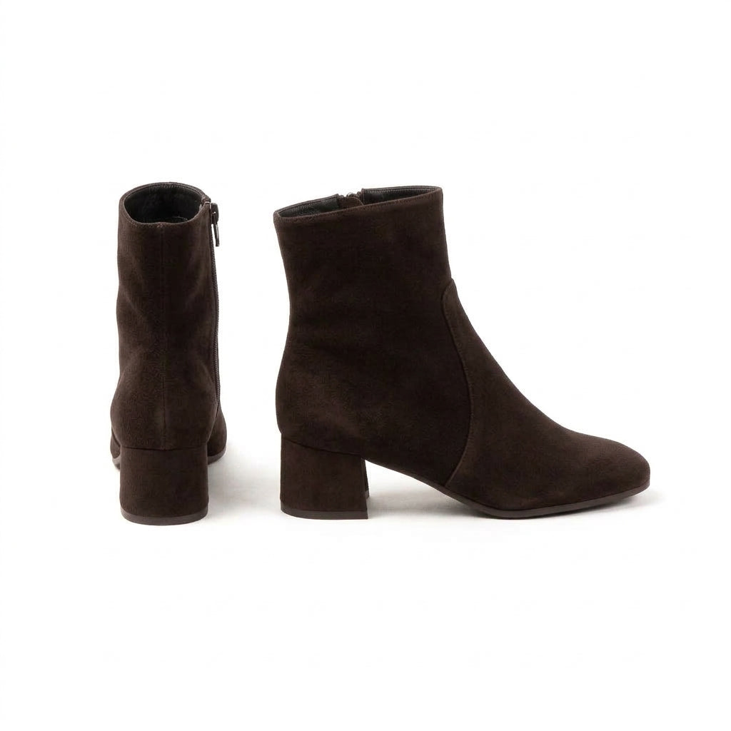 Michele Lopriore Veronique Ankle Boots, Suede Brown, gallery view 3