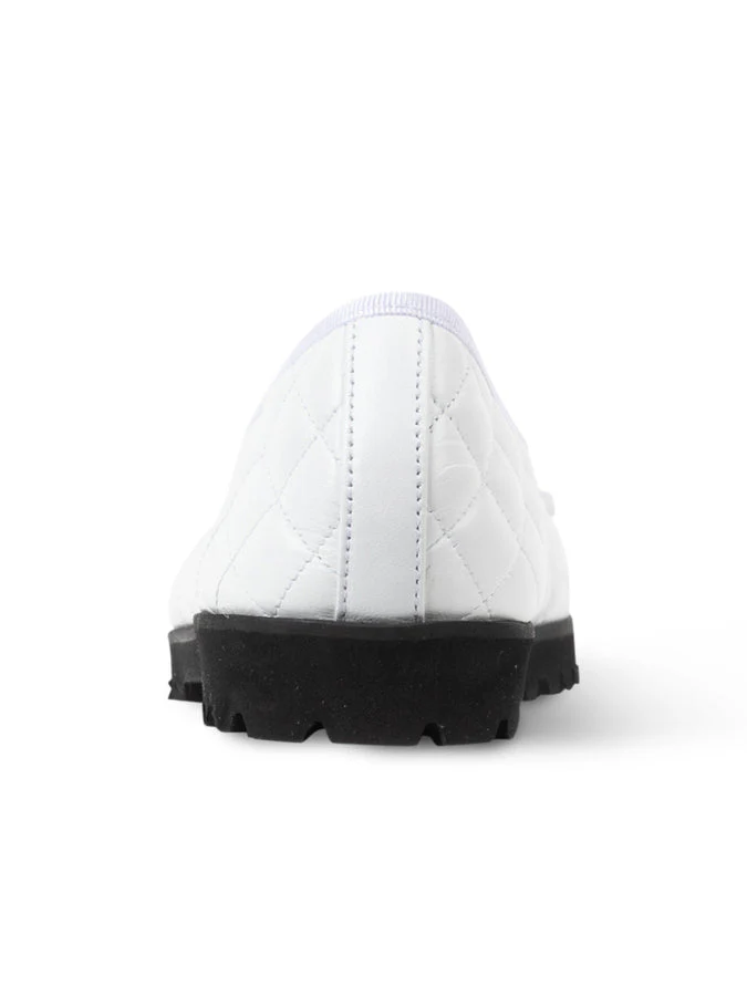 PAUL MAYER - BEST LUG SOLE - SIZE 6 - PATENT BLACK / NAPPA WHITE  (BLACK SOLE)