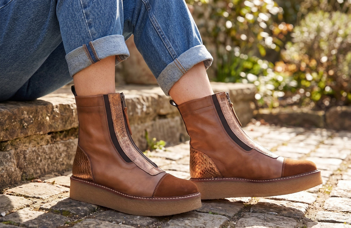 Eric Michael Baja in TAN METALLIC — view 2