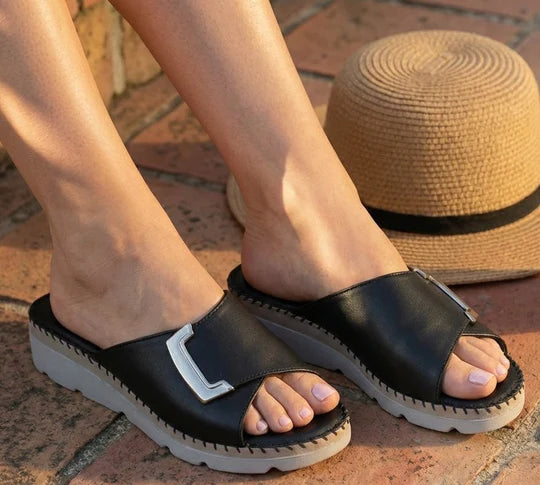 La Plume - Agua Women’s Leather Comfort Slippers