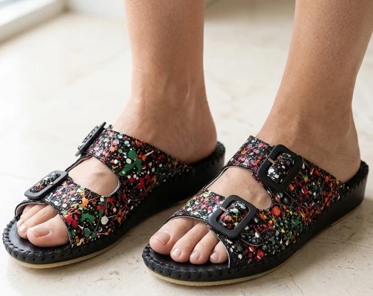 La Plume - Jen Women’s Leather Comfort Slide Sandal