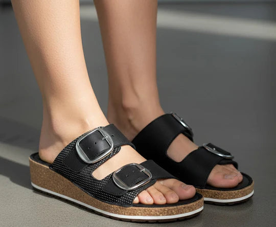 La Plume - Cove Women’s Cork Leather Sandal