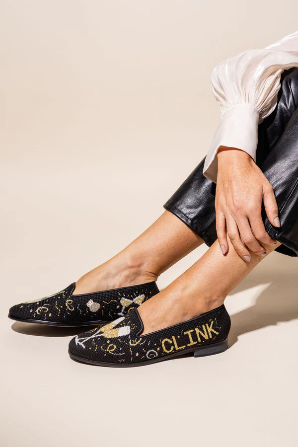 BY PAIGE - NEEDLEPOINT LOAFER IN CHAMPAGNE