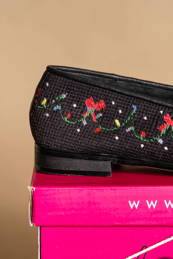 BY PAIGE - NEEDLEPOINT LOAFER IN CHRISTMAS TREE FARM