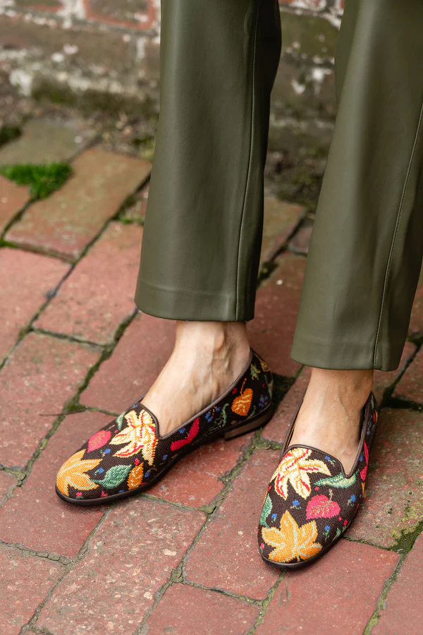 BY PAIGE - NEEDLEPOINT LOAFER IN FALL LEAVES