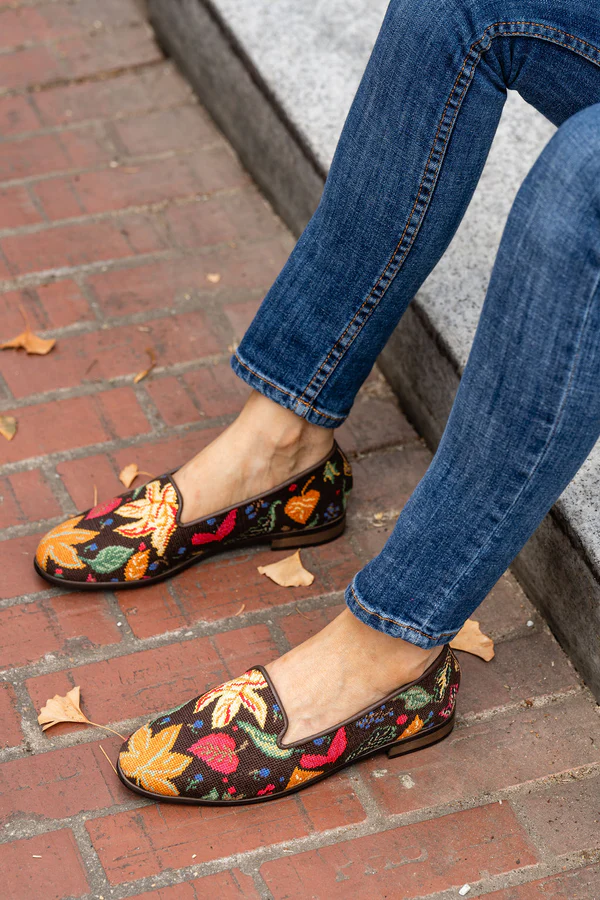 BY PAIGE - NEEDLEPOINT LOAFER IN FALL LEAVES