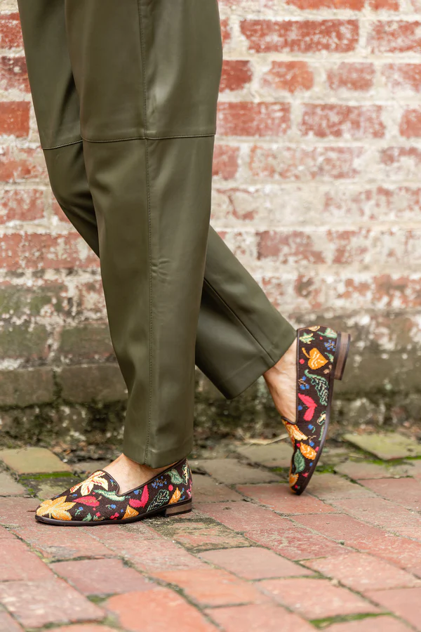 BY PAIGE - NEEDLEPOINT LOAFER IN FALL LEAVES
