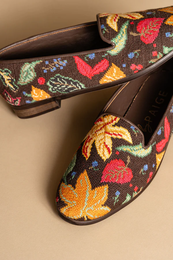 BY PAIGE - NEEDLEPOINT LOAFER IN FALL LEAVES