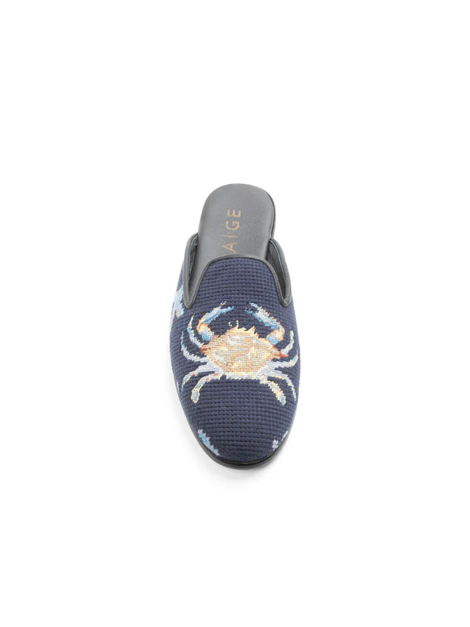 BY PAIGE - NEEDLEPOINT MULE  IN CRAB