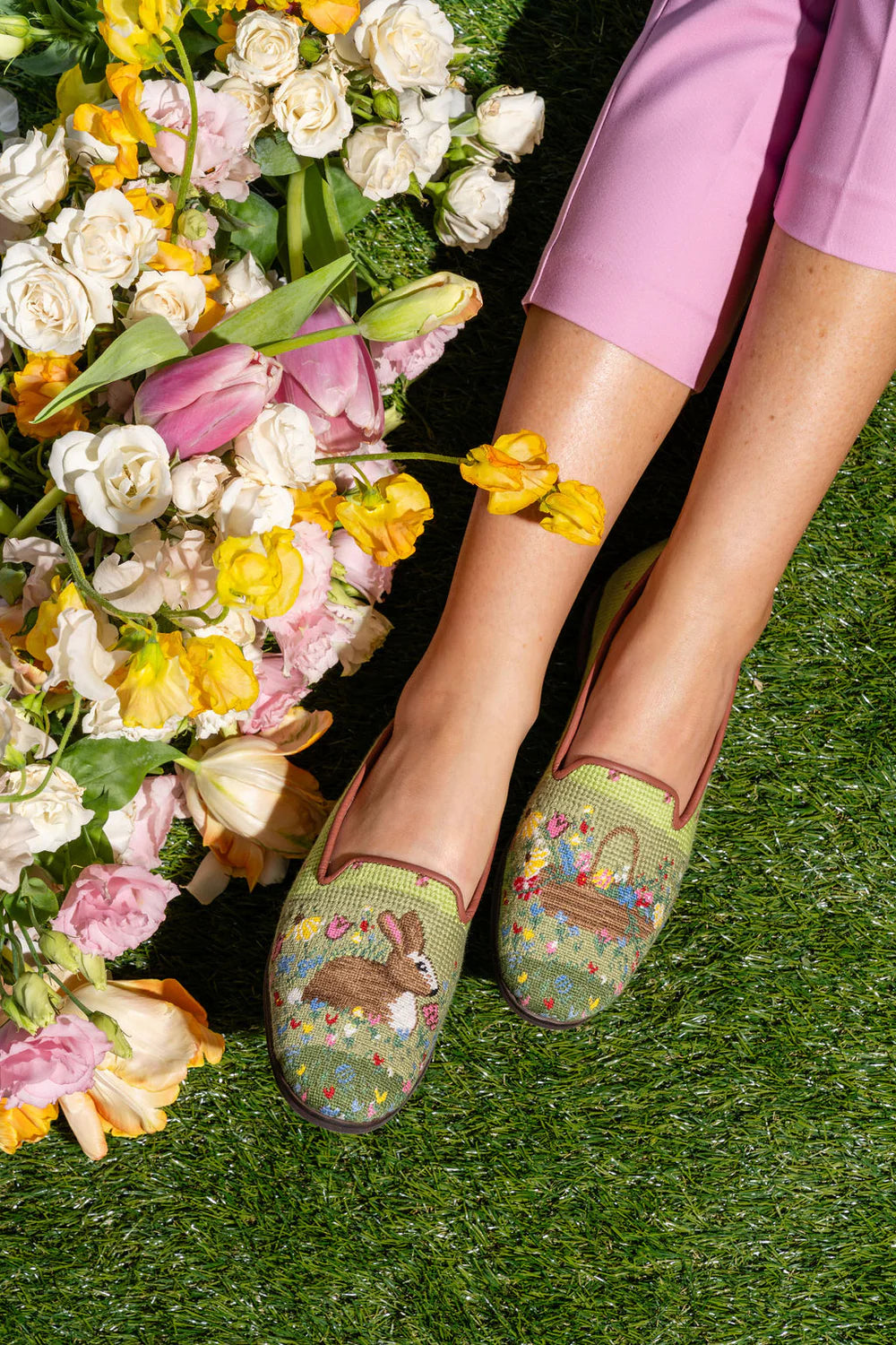 BY PAIGE - NEEDLEPOINT LOAFER IN SPRING BUNNY