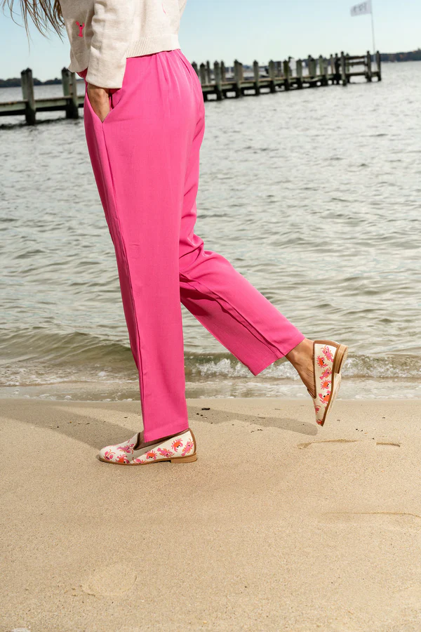 BY PAIGE - NEEDLEPOINT LOAFER IN CRAB & LOBSTER