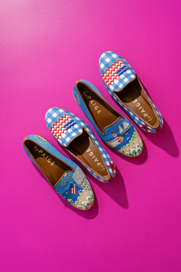 BY PAIGE - NEEDLEPOINT LOAFER IN PREPPY FLAG