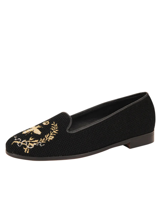 BY PAIGE - NEEDLEPOINT LOAFER - SIZE 7 - SILVER/GOLD BEE