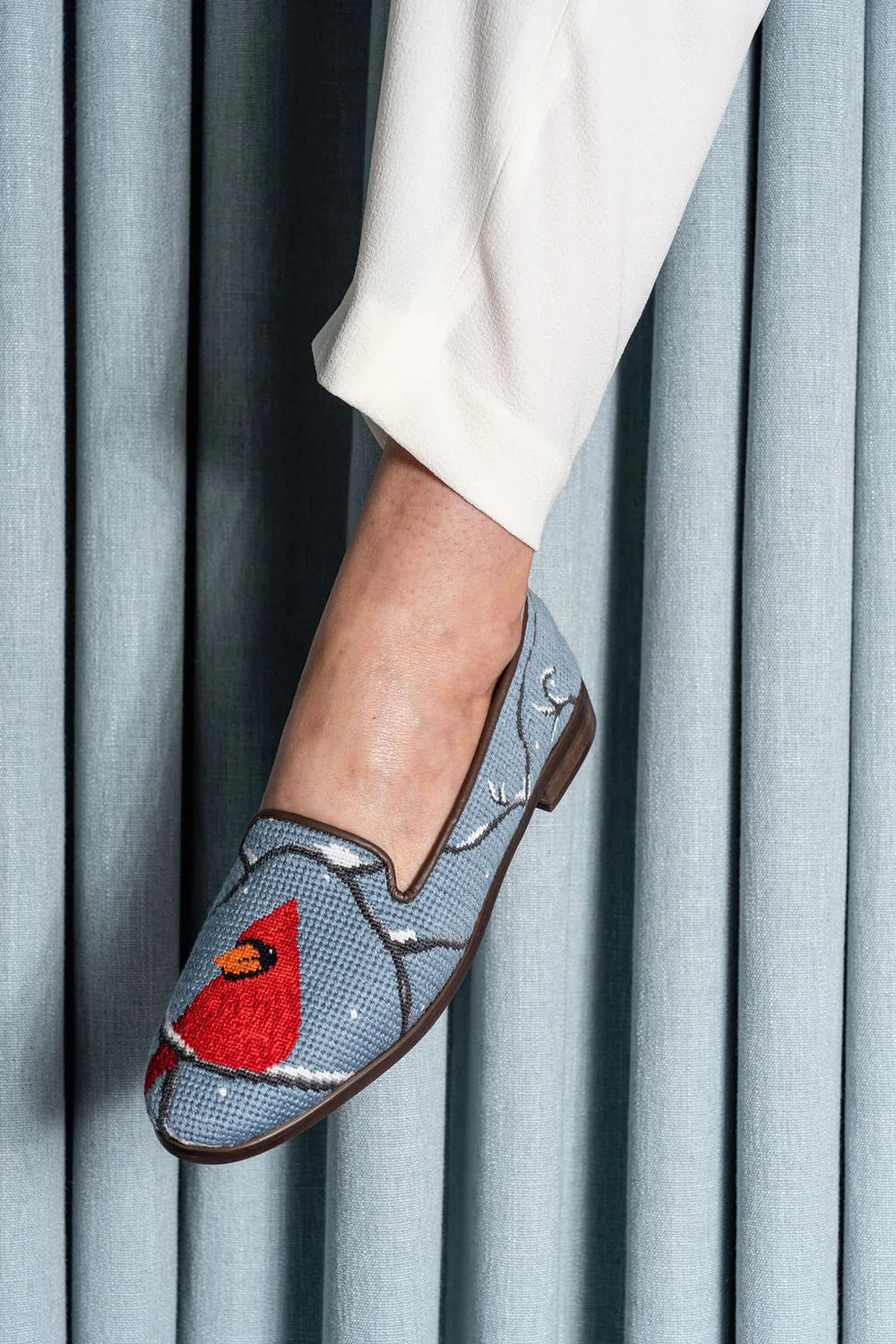 BY PAIGE - NEEDLEPOINT LOAFER IN WINTER CARDINAL