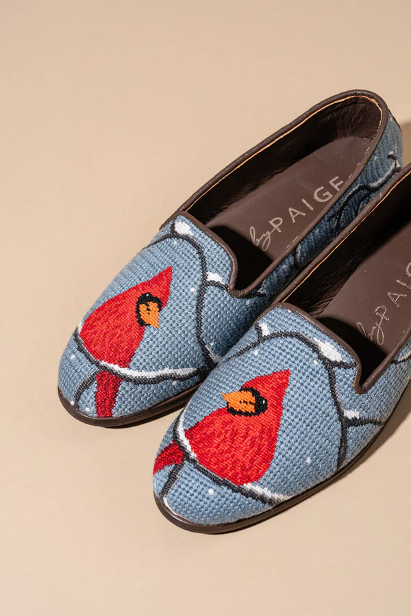 BY PAIGE - NEEDLEPOINT LOAFER IN WINTER CARDINAL