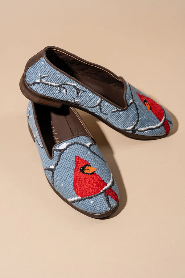 BY PAIGE - NEEDLEPOINT LOAFER IN WINTER CARDINAL