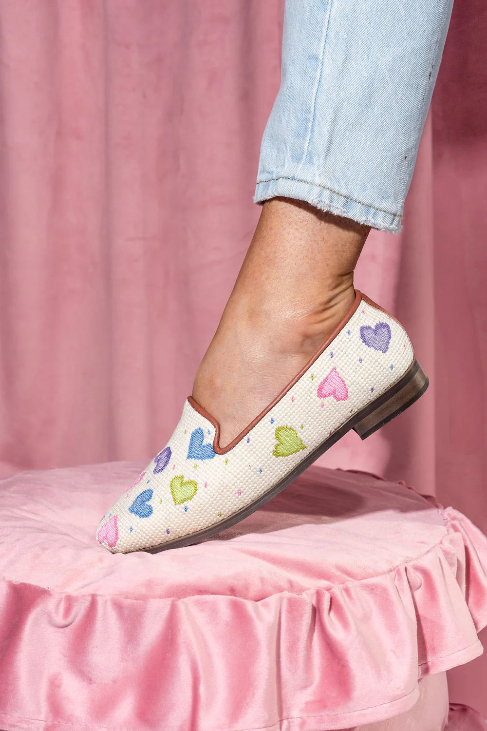 BY PAIGE - NEEDLEPOINT LOAFER IN HEARTS