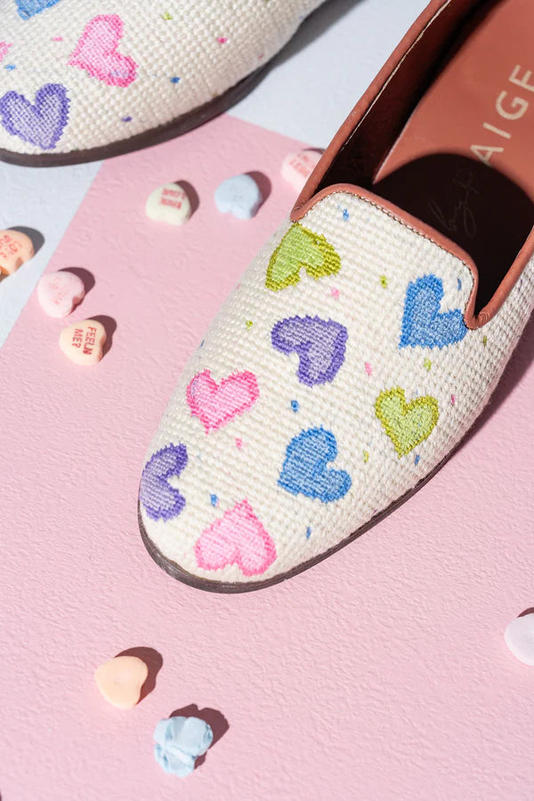 BY PAIGE - NEEDLEPOINT LOAFER IN HEARTS