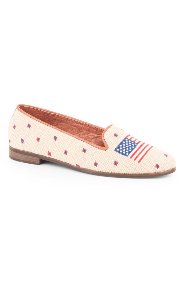 BY PAIGE - NEEDLEPOINT LOAFER IN AMERICAN FLAG