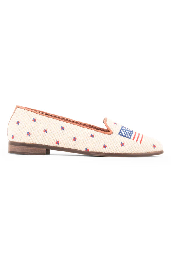 BY PAIGE - NEEDLEPOINT LOAFER IN AMERICAN FLAG