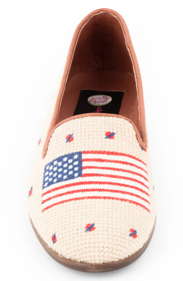 BY PAIGE - NEEDLEPOINT LOAFER IN AMERICAN FLAG