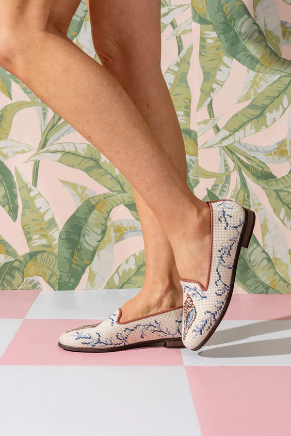 BY PAIGE - NEEDLEPOINT LOAFER IN SHELL