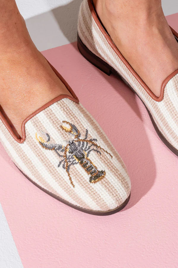 BY PAIGE - NEEDLEPOINT LOAFER IN LOBSTER