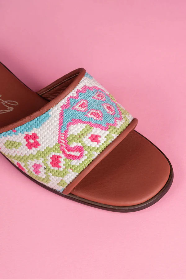 BY PAIGE - NEEDLEPOINT SANDAL IN PREPPY PAISLEY