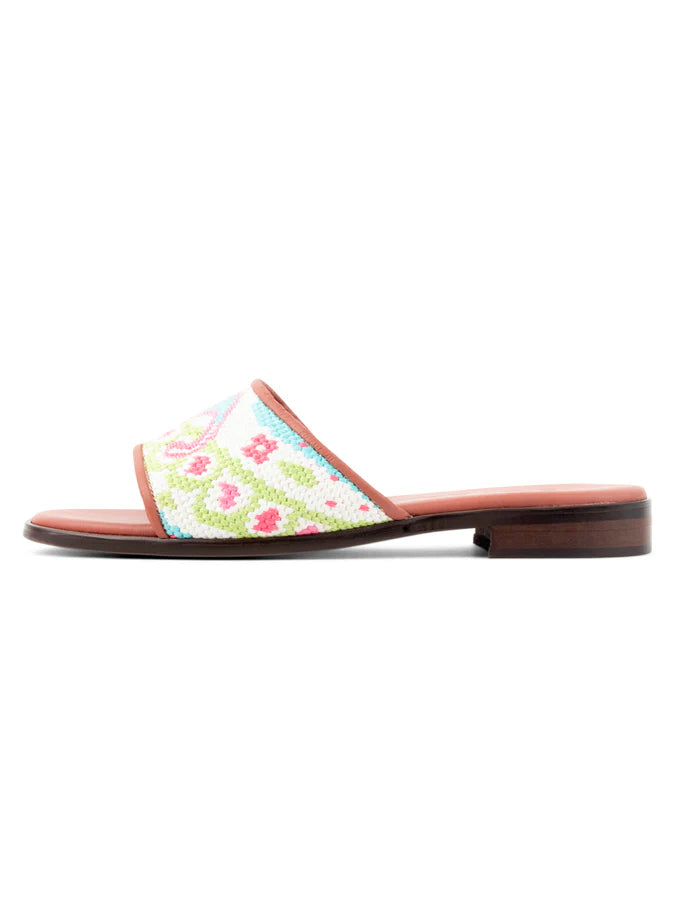 BY PAIGE - NEEDLEPOINT SANDAL IN PREPPY PAISLEY - SIZE 7