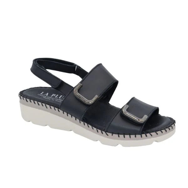 La Plume - Chrisa Women’s Triple-Strap Leather Sandal