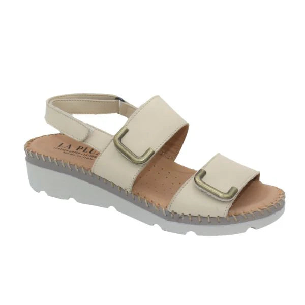 La Plume - Chrisa Women’s Triple-Strap Leather Sandal