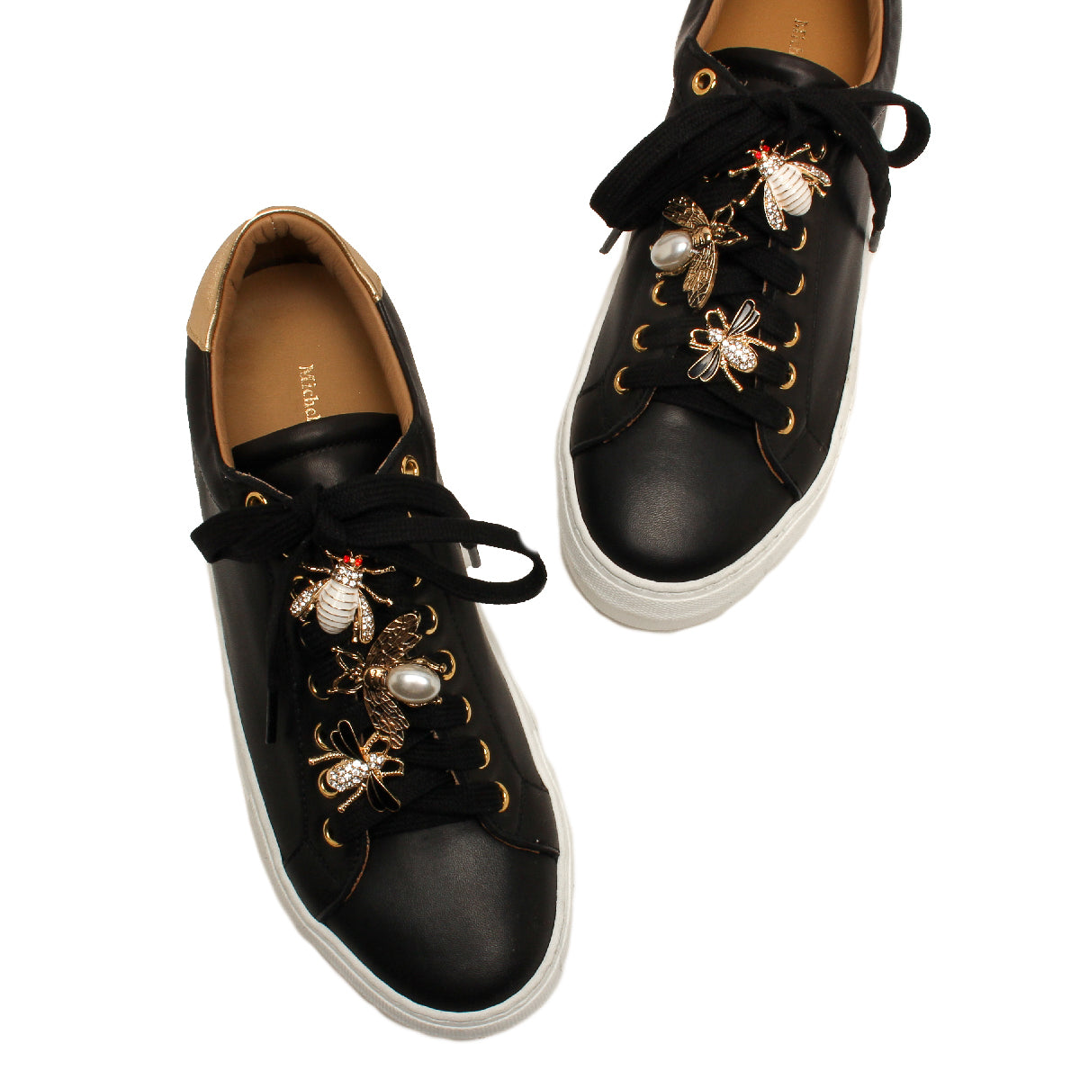 Michele Lopriore Farfallina Sneaker, Leather Black, top view
