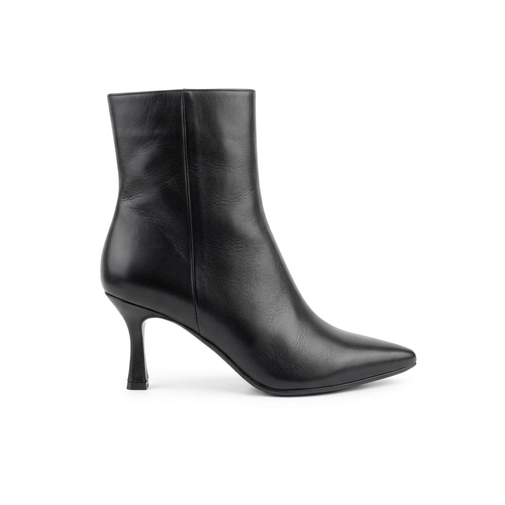 Michele Lopriore Carolina Stiletto Booties, Leather Black, product view