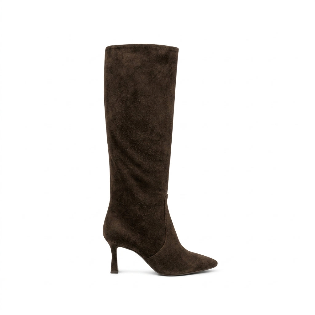 Michele Lopriore Carolina Stiletto Boots, Suede Brown, product view