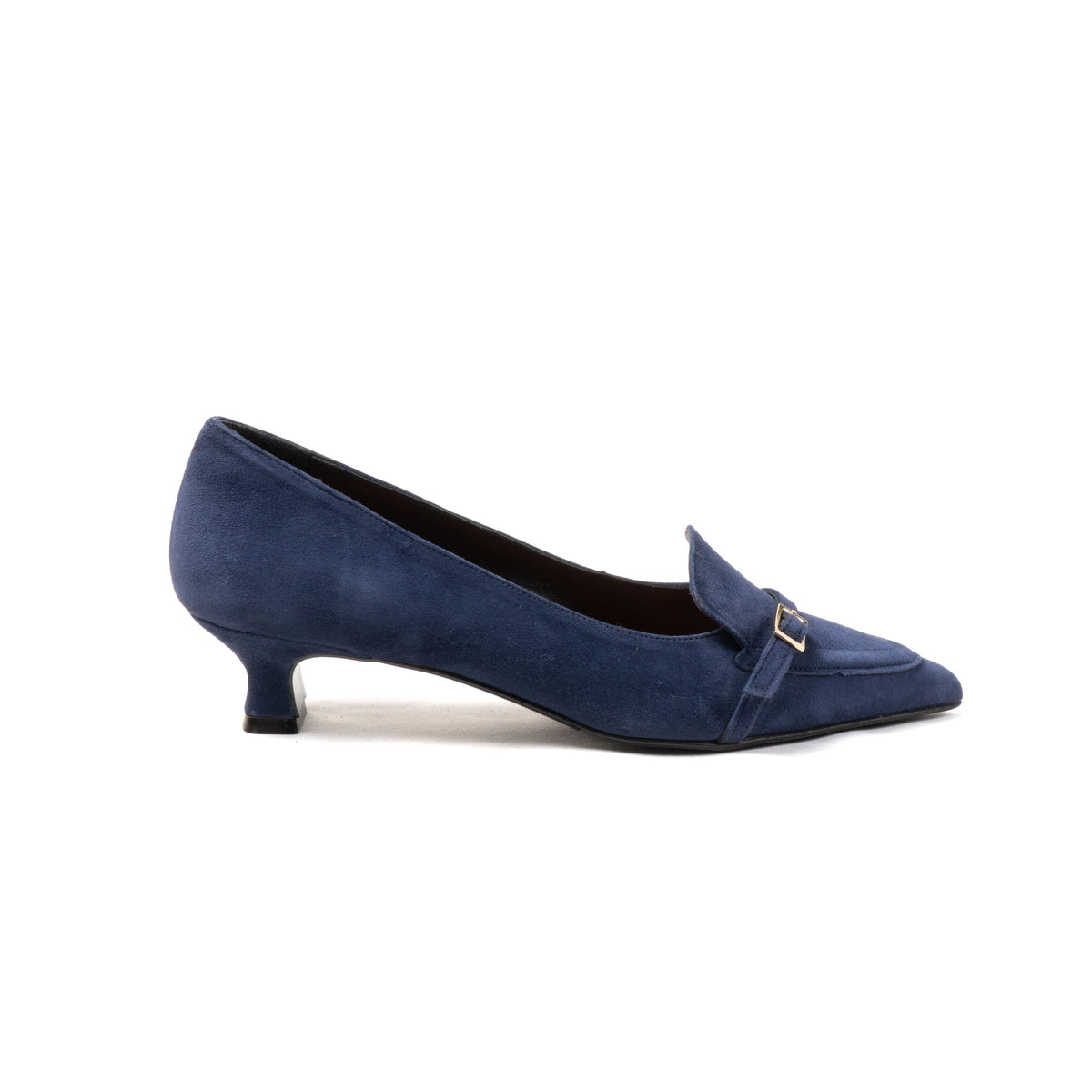 Michele Lopriore Augusta Kitten Heels Pump, Suede Blue, product view