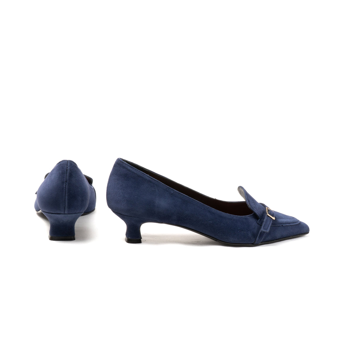 Michele Lopriore Augusta Kitten Heels Pump, Suede Blue, gallery view 2